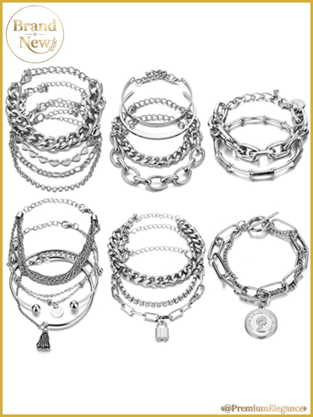 18-Piece Boho Stackable Bracelet Set for Women - Gold and Silver Mix